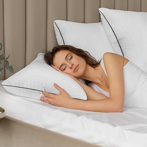 Higoom White Standard Size 4-Pack Hotel-Style Supportive Bed Pillows for Sleeping