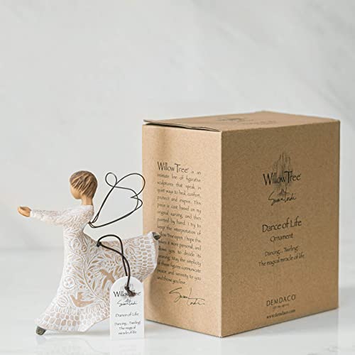 Willow Tree Dance of Life Angel Ornament - Natural Hand-Painted Figurine