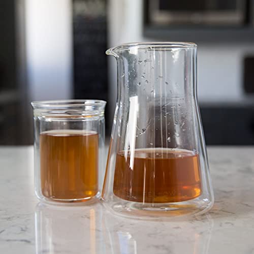 20oz Double Wall Glass Coffee Carafe with Pour-Over Dripper | Heat-Resistant Borosilicate