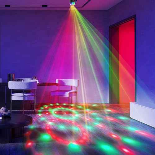 LED Disco Ball Light with Remote -2 Sets of RGBW Multi-Color Flashing Dance Table Lamps, Suitable for Birthdays, Christmas£¬Weddings KTV£¬Bar - Dance Projection Party Light.