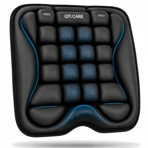 Inflatable Travel Seat Cushion with Built-in Pump for Airplanes, Car, Office Chair