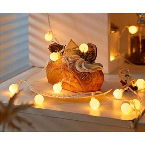 Globe String Lights, 10ft 20 LED USB Powered Globe Fairy String Lights Warm White for Birthday Party Wedding Christmas Home Decoration
