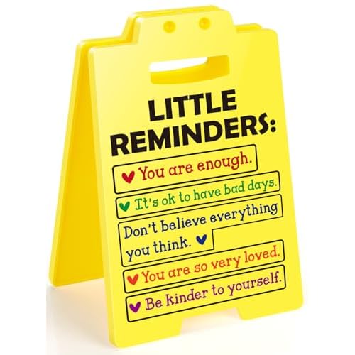 MBL Inspirational Positive Gifts Women - Motivational Mental Health Self Love Gift for Men Coworker College Student Birthday Christmas White Elephant, Little Reminders Office Dorm Decor Sign