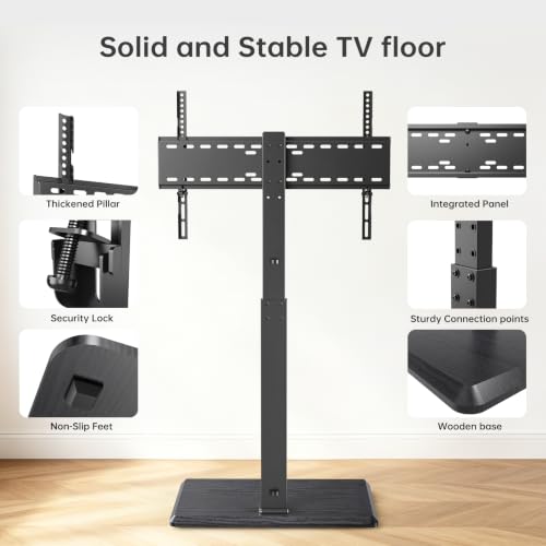 Afaloona TCP01-M-A02 Universal Floor TV Stand for 32-75 Inch TVs, Height Adjustable, Swivel, Max 110 lbs
