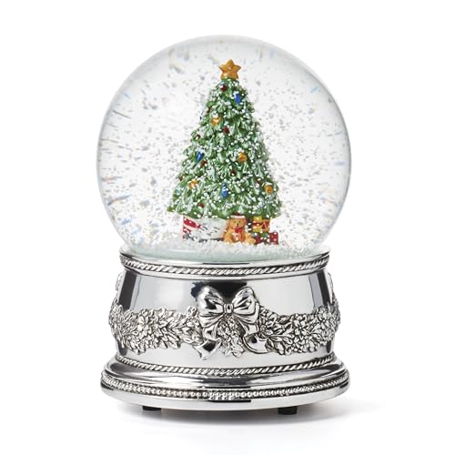 Reed & Barton Christmas Tree Musical Snow Globe Holiday Decor