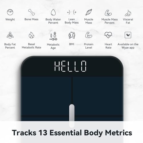 Wyze Smart Scale X Black - Body Fat, Muscle & Heart Rate Monitor