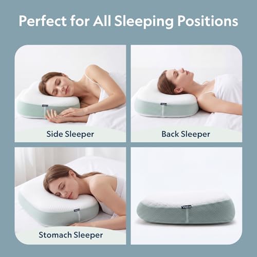 Vesta MintZen Silicone Foam Pillow - Medium Wave Neck & Shoulder Support