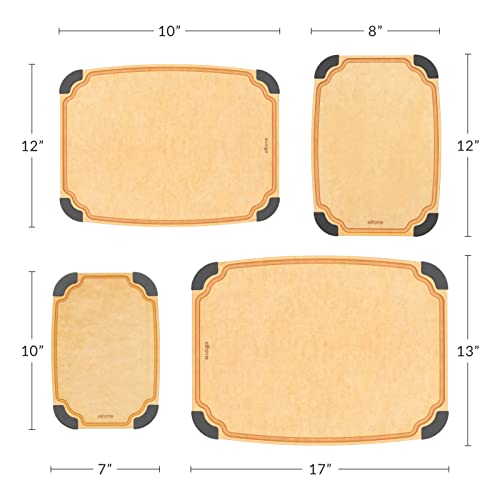 14-Inch Natural Wood Fiber Composite Cutting Board with Juice Grooves & Non-Slip Feet - Reversible, Dishwasher Safe