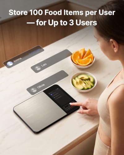 Stainless Steel Smart Food Scale with Nutritional Calculator & App Sync