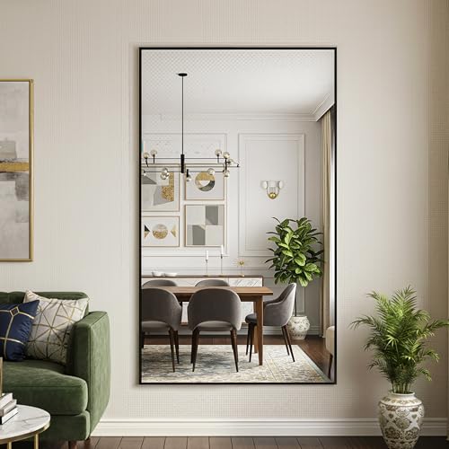 FICTOR Black Bathroom Vanity Mirror 30 x 48 inches Over Sink with Frame - Model: 48"L x 30"W