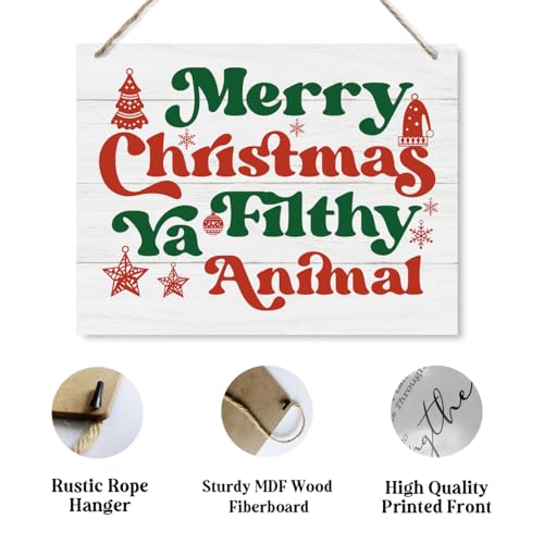 Merry Christmas Wooden Sign 15x11.4 Inches Holiday Wall Decor Rustic Festive Decor