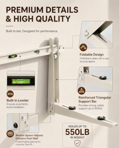 Heavy Duty Mini Split Wall Mounting Bracket for 9000–36000 BTU AC - 550 lb Capacity - Outdoor Support - Galvanized Steel (Variation of THIS listing)
