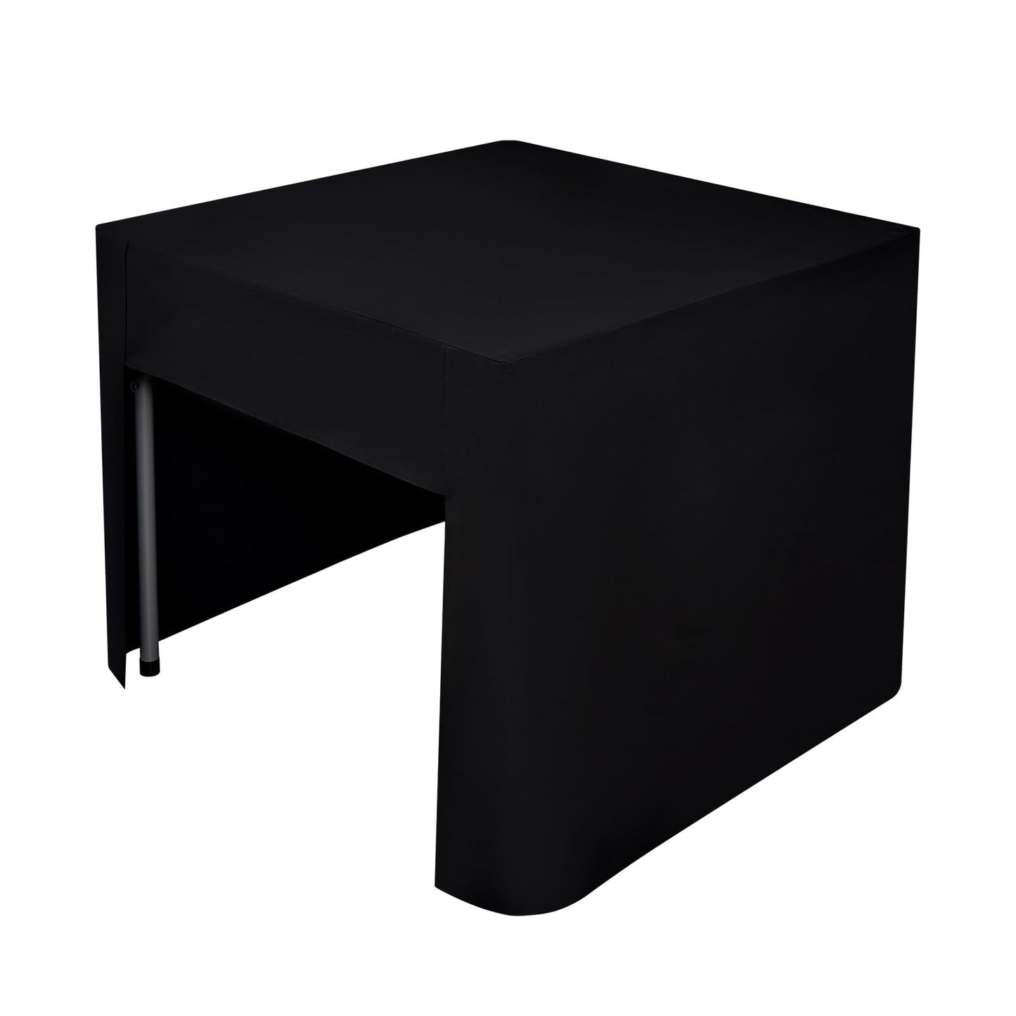 Nacuci 34X34 Inch Black Square Fitted Tablecloth Open Back Fitted Table Cloth Washable Polyester for Folding Table Display Trade Show Party Wedding Banquet Birthday