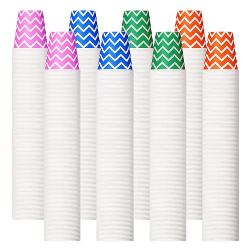 JOLLY PARTY 1000 Pack 5oz Disposable Paper Cups - Striped Small Mouthwash Cups
