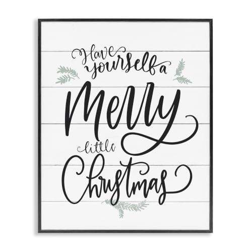 Merry Little Christmas Planked Framed Giclée Print 16 x 20 in
