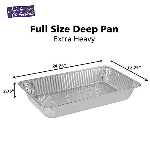 Disposable Aluminum Roasting & Baking Pans 21x13 Inch - 10 Pack Heavy Duty Foil Trays