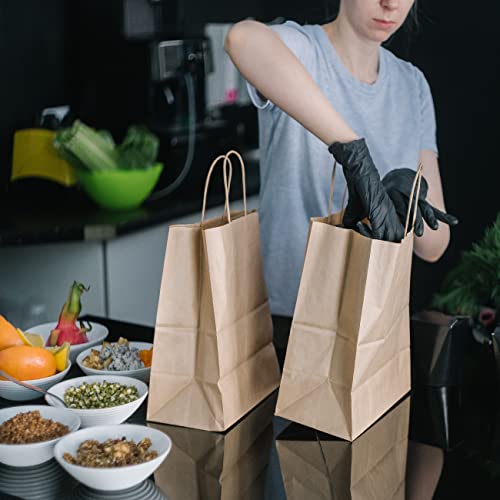 Large Kraft Paper Gift Bags with Handles - 14x10x15.75 Inch, 50 Pack - Wide Bottom, Heavy Duty, Reusable, DIY Decor