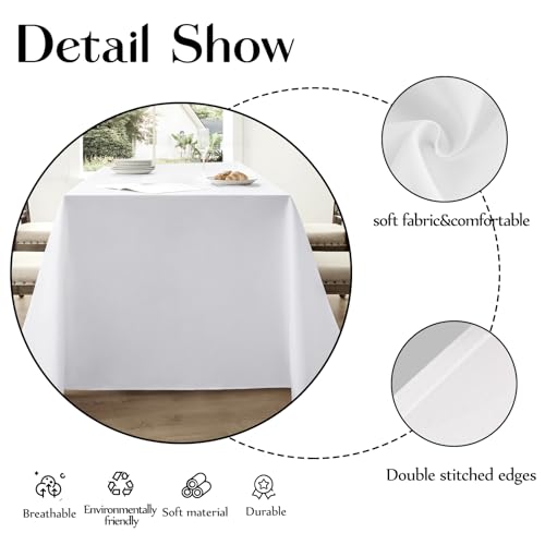 White Rectangle Tablecloth 90x156 Inch 6 Pack for 8ft Tables - Aocoz