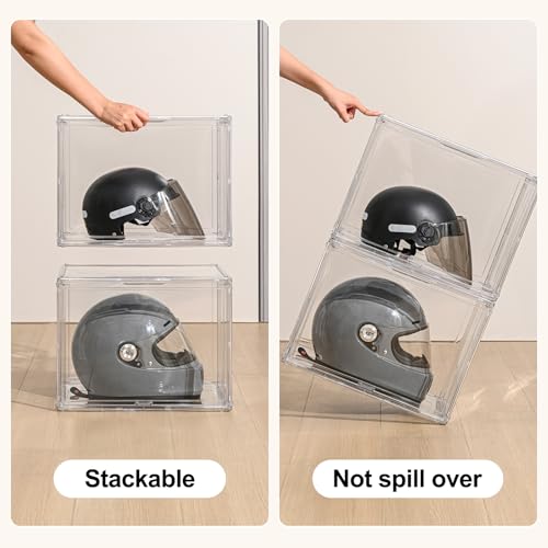 VGLXTRNT 4 Pack Extra Large Clear Display Cases for Helmets, Sports Equipment, Collectibles - 17.7x13x13 Inches