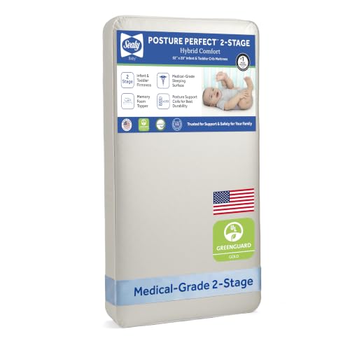 Sealy Baby Posture Perfect Breathable Crib Mattress - 2-Stage Hybrid Support - Mattress Only