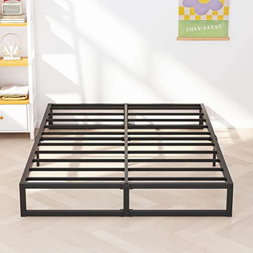 Richwanone 8 Inch Queen Metal Bed Frame - Heavy Duty Platform Bed, Noise-Free, Easy Assembly, Black