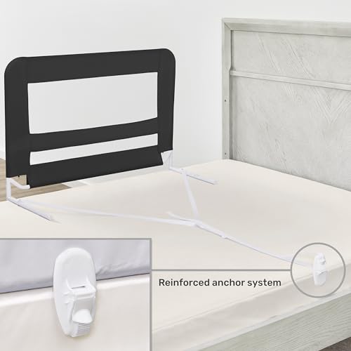 Dream On Me Mesh Toddler Bed Safety Guard Rail - Black / Modern