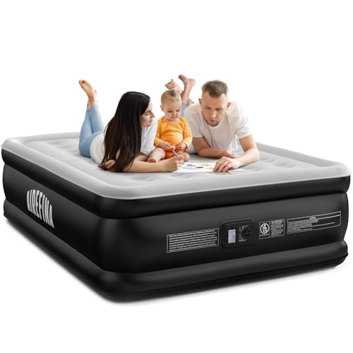 Queen Air Mattress with Built-In Pump - Standard Height 18" Black