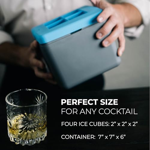 True Cubes Crystal Clear Ice Cube Maker, 4 Large 2"x2"x2" for