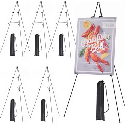 MEEDEN 6-Pack Foldable 63-Inch Art & Sign Display Easel Stands with Bag