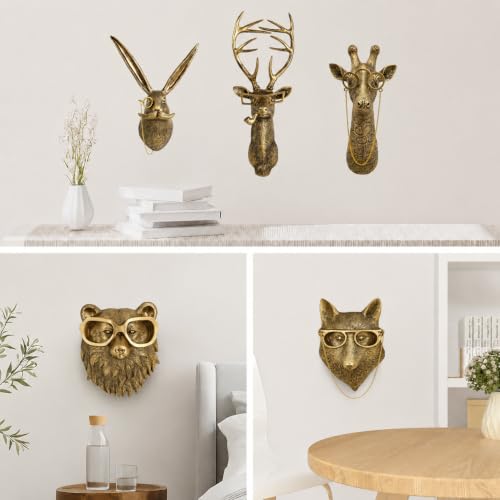 UITWMKTG Gold Rabbit Head Wall Decor - Modern Animal Sculpture, Bunny