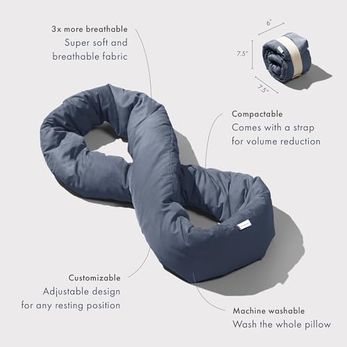 Huzi Infinity Travel Neck Pillow - Midnight Grey - 360 Support & Breathable Fabric