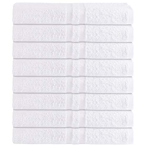 GREEN LIFESTYLE White Bath Towels 8-Pack - 24x50 Large, Soft & Absorbent