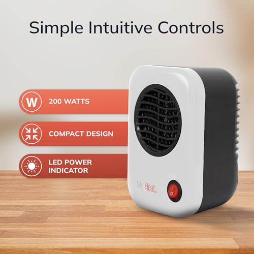 Lasko MyHeat Personal Compact Space Heater - White, 200W, Portable