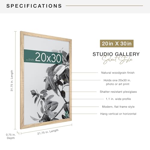 MCS Studio Gallery Poster Frame 20x30 Natural Woodgrain 1-Pack