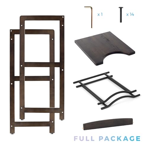2Holder 1Shelf Water Jug Stand with Top Shelf Walnut - 5 Gallon Water Bottle Holder