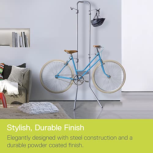 Adjustable Vertical Bike Storage Rack for Road MTB Hybrid Bicycles - Silver Variation