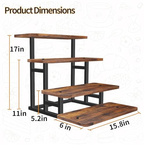 2 Pack Wooden Cupcake Stand 4 Tier Dessert Display Set for Weddings & Parties