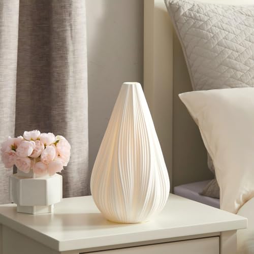 Ceramic Table Lamp with Floral Texture - Modern Handmade Bedside Light - Flora Variation