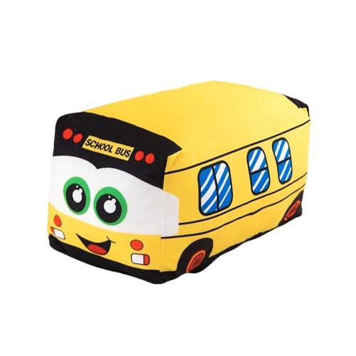 13.8 Inches Car Plush Toy Simulation Bus Cute Cartoon Pillow Filling Car Plush Pillow Toy Gift Children's Birthday (Yellow)