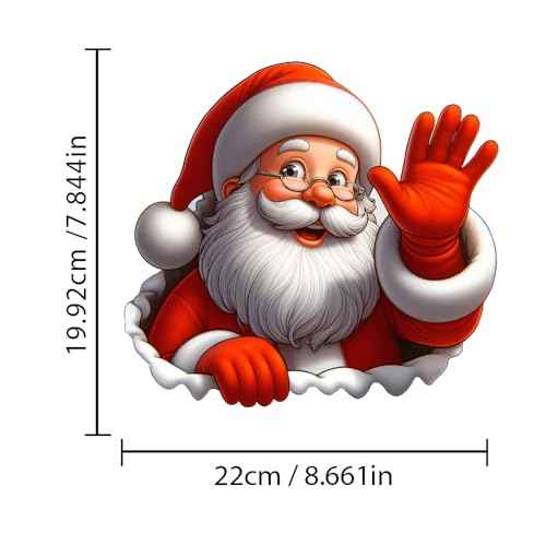 Christmas Toilet Sticker Funny Christmas Santa Claus Snowman Elf Toilet Seat Cover Decoration Waterproof Toilet Seat Lid Decal Bathroom Wall Sticker (Smile Santa Claus)