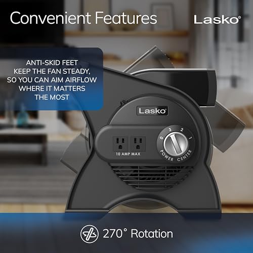 Lasko Classic 12" Pivoting High-Velocity Portable Fan - Black, U12104
