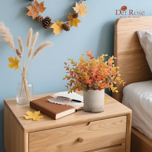 Der Rose 3 Pack Fall Faux Orange Plants for Autumn Table Decor