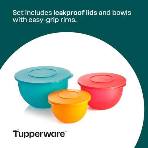 Tupperware Impressions Bowl Set - Classic 3 Food Storage Containers, BPA-Free & Dishwasher Safe