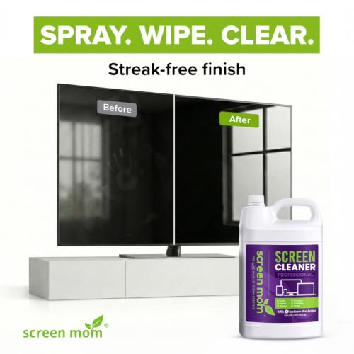 Screen Mom Screen Cleaner Spray 1-Gallon Refill with Dispenser - Streak-Free for TV, Laptop, Car & Monitor (128 Fl Oz)