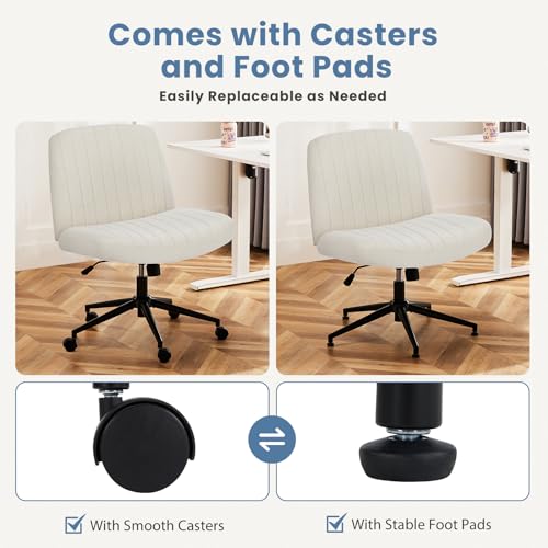 Ivory DUMOS Cross Legged Vanity & Office Chair - Home & Office Use
