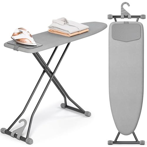 APEXCHASER Gray Foldable Adjustable Ironing Board with Silicone Cover