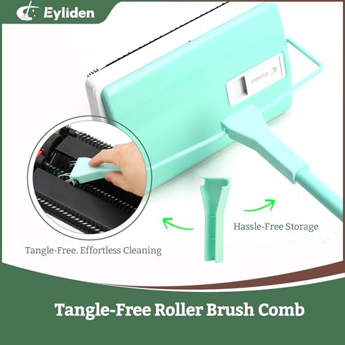 Eyliden Mint X-Large Carpet Sweeper - Quiet Manual Cleaner for Short & Medium Pile Rugs