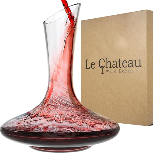 Large Crystal Wine Decanter with Built-In Aerator - 750ml