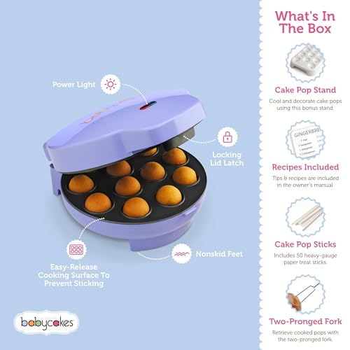 Cake Pop Maker Machine with 12-Cake Pop Capacity & 50 Sticks