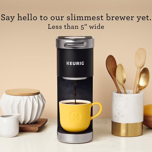 Keurig K-Mini Plus Single Serve Coffee Maker Matte Black, 6-12oz Brew, Holds 9 Pods, Travel Mug Friendly